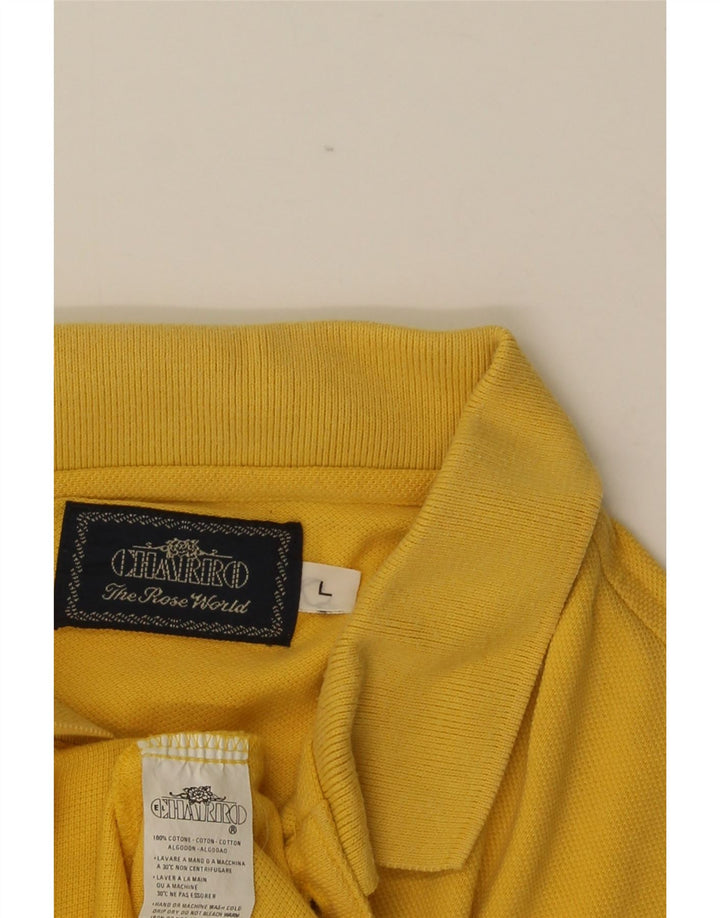Camisa polo masculina Charro grande algodão amarelo
