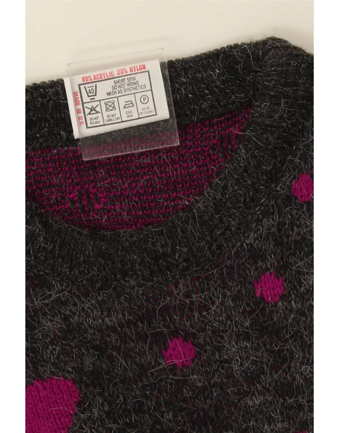 Suéter feminino vintage com gola canoa e palangre, tamanho único, cinza manchado