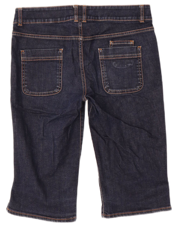 Shorts jeans feminino Marks & Spencer Reino Unido 8 pequeno W30 azul marinho algodão