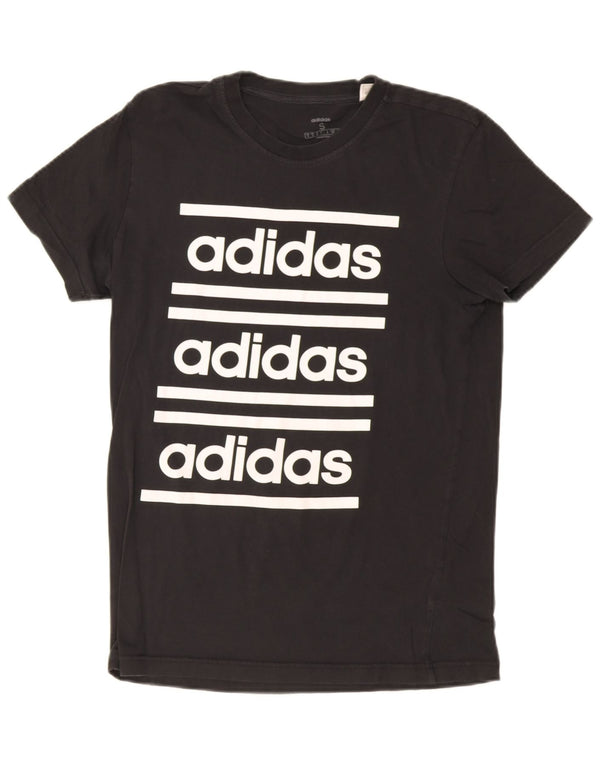 Adidas Mens Graphic T-Shirt Top Pequeno Algodão Preto