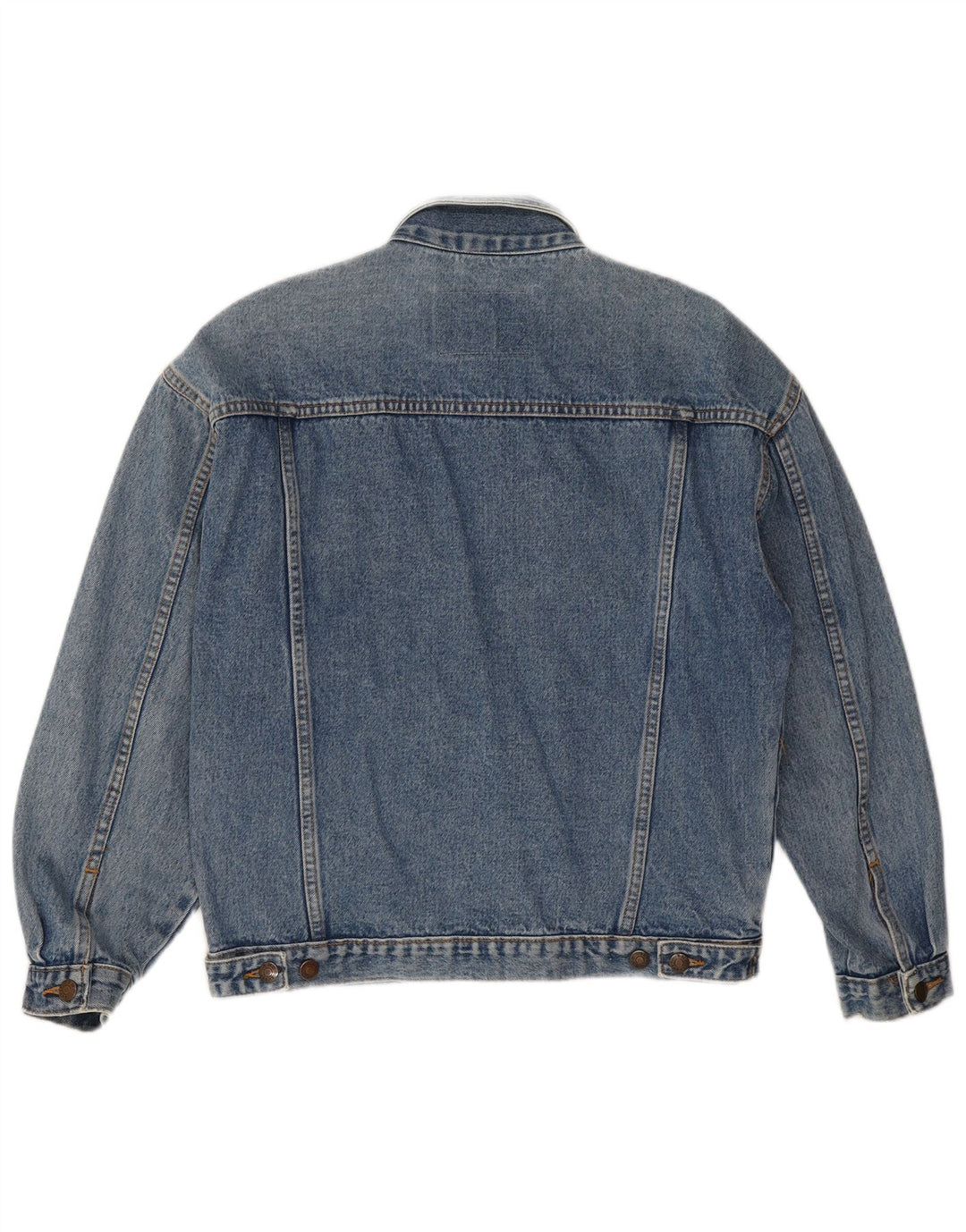 Jaqueta jeans masculina vintage UK 38 algodão azul médio