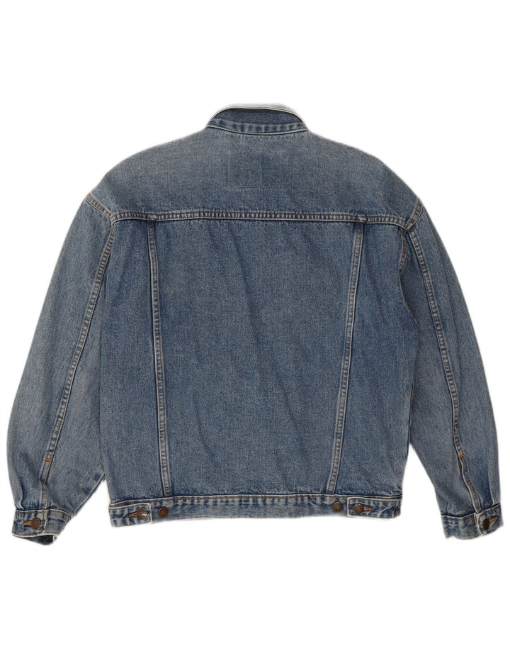 Jaqueta jeans masculina vintage UK 38 algodão azul médio
