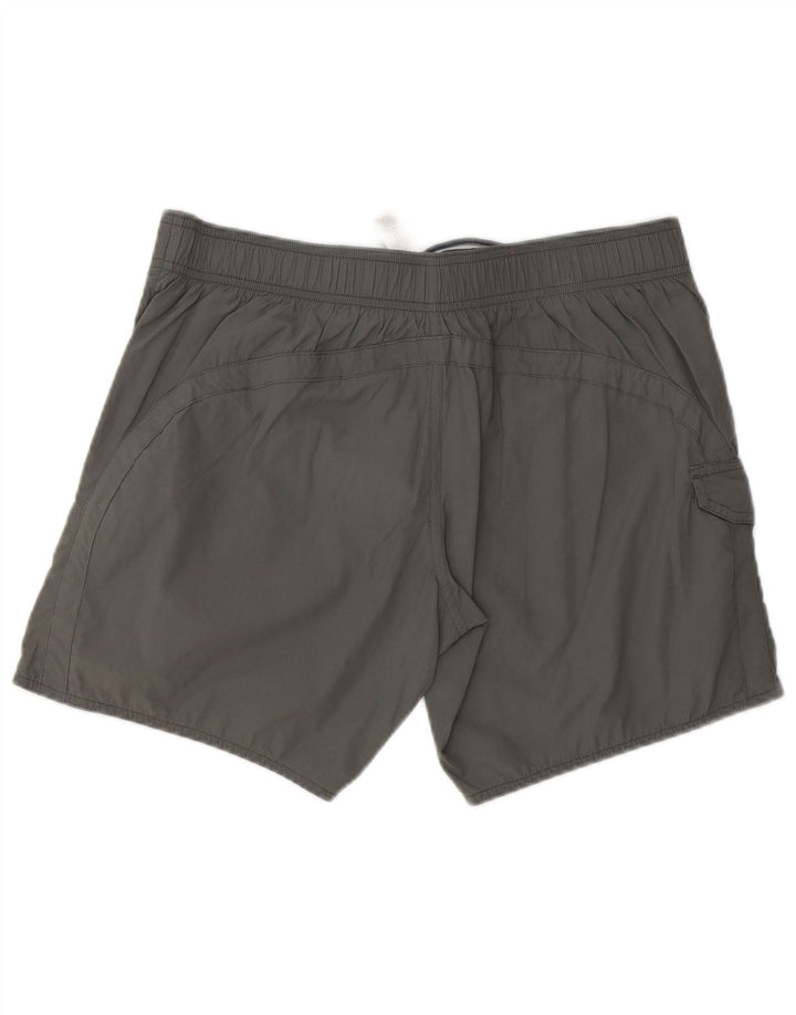 Calção de banho masculino Emporio Armani gráfico grande cinza poliéster