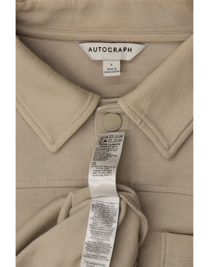Jaqueta bomber masculina Marks & Spencer Autograph Reino Unido 40 grande poliéster bege