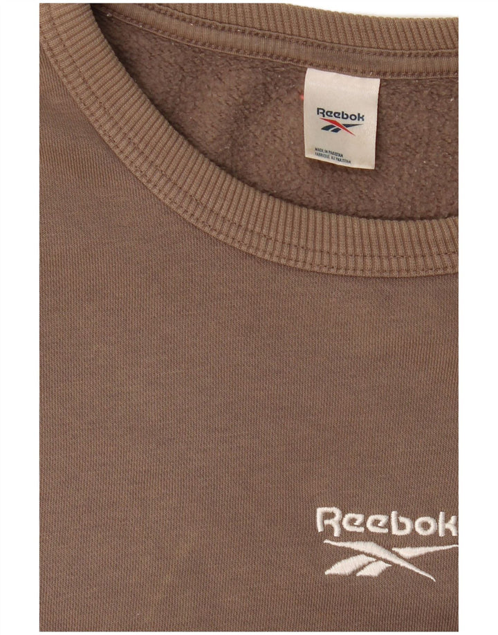 REEBOK Mens Loose Fit Moletom Jumper Médio Marrom