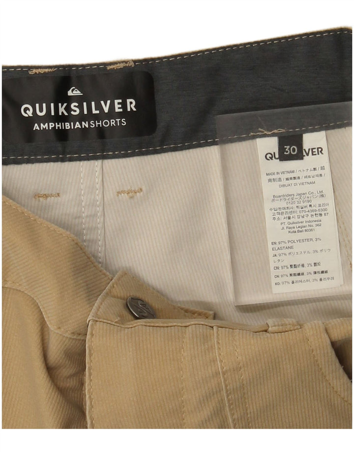Quiksilver Mens Amphibian Casual Shorts W30 Poliéster Bege Médio