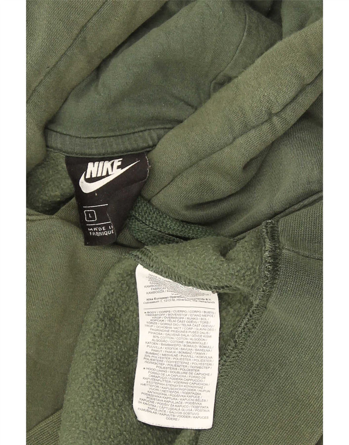 Nike Mens Hoodie Jumper Grande Algodão Verde