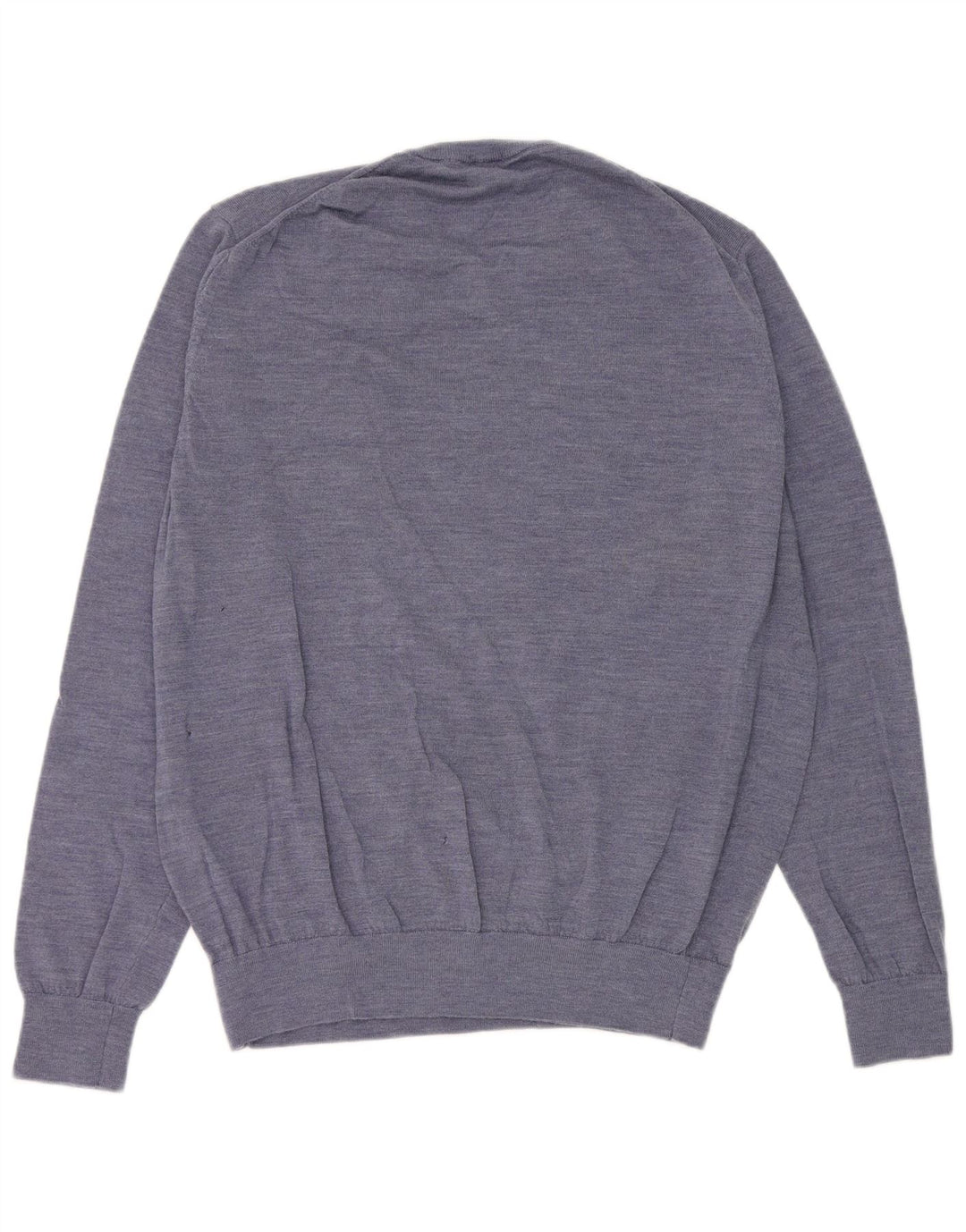 Suéter masculino Celio com decote em V XL lã merino manchada azul