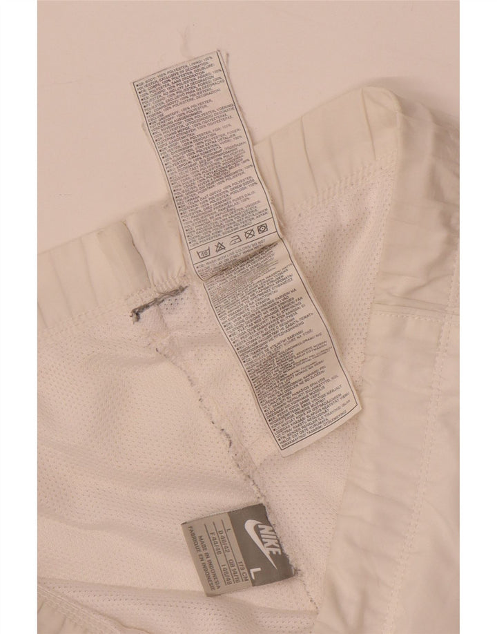 Shorts esportivos femininos Nike UK 14/16 grande poliéster branco