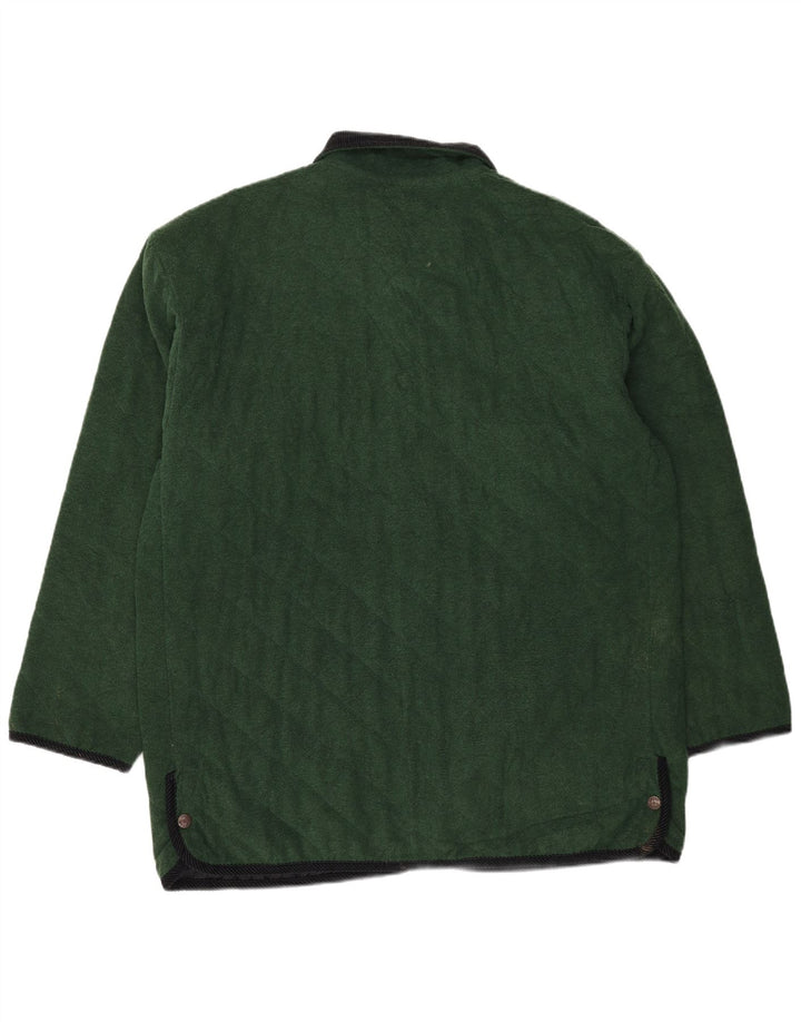 Jaqueta acolchoada masculina vintage UK 44 2XL poliéster verde