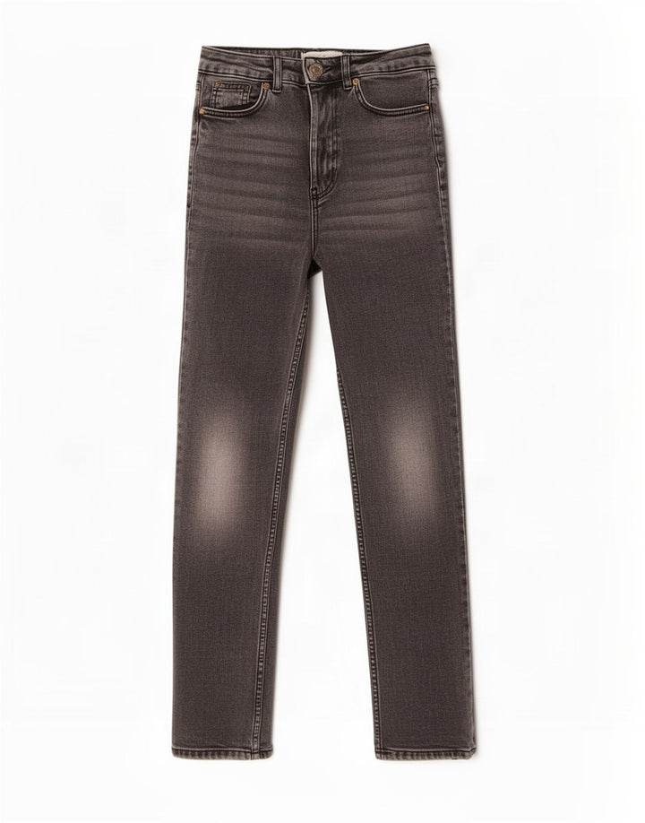 Topshop Jeans Slim Feminino W26 L30 Algodão Cinza