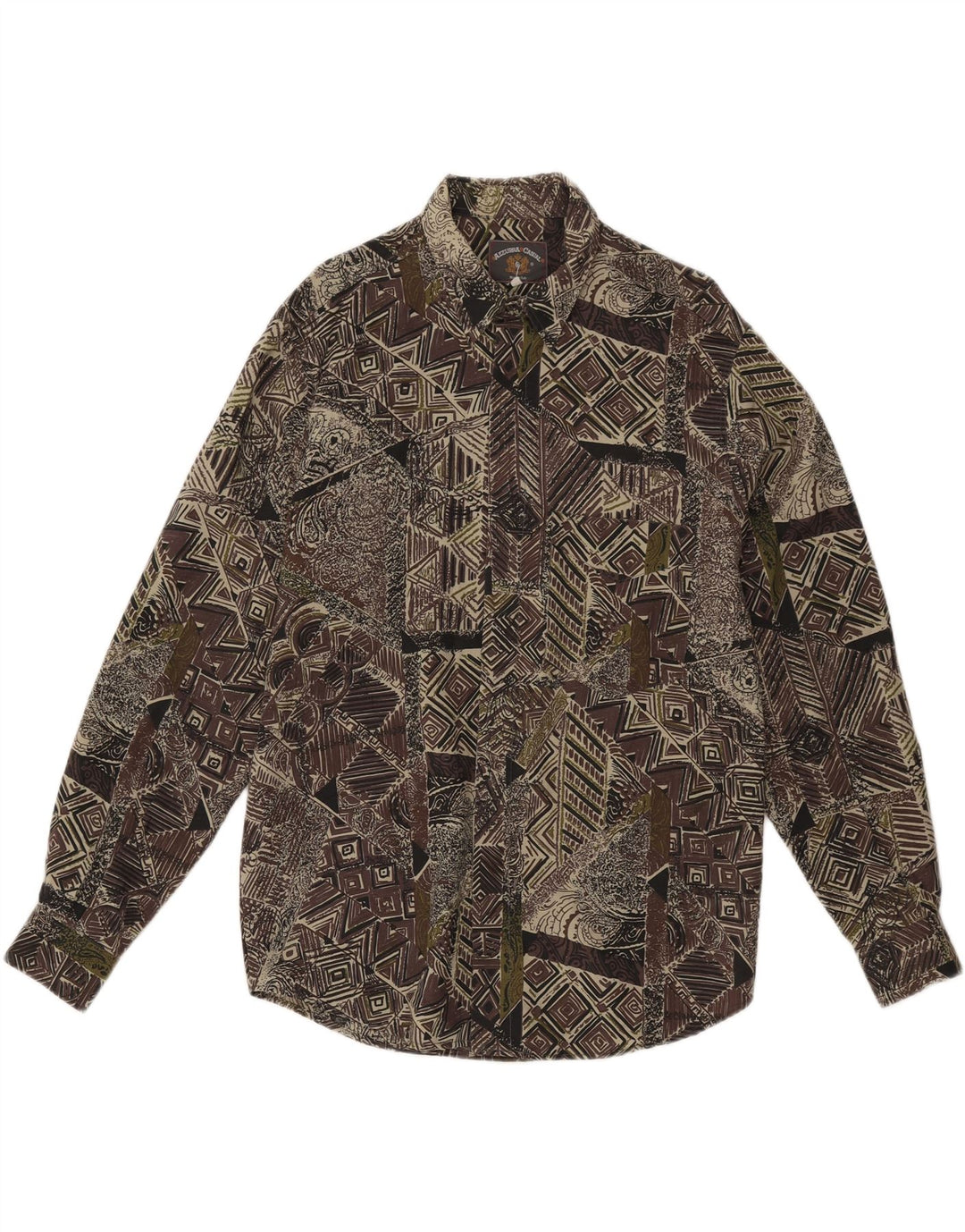 Camisa masculina Azzurra com estampa abstrata grande viscose verde