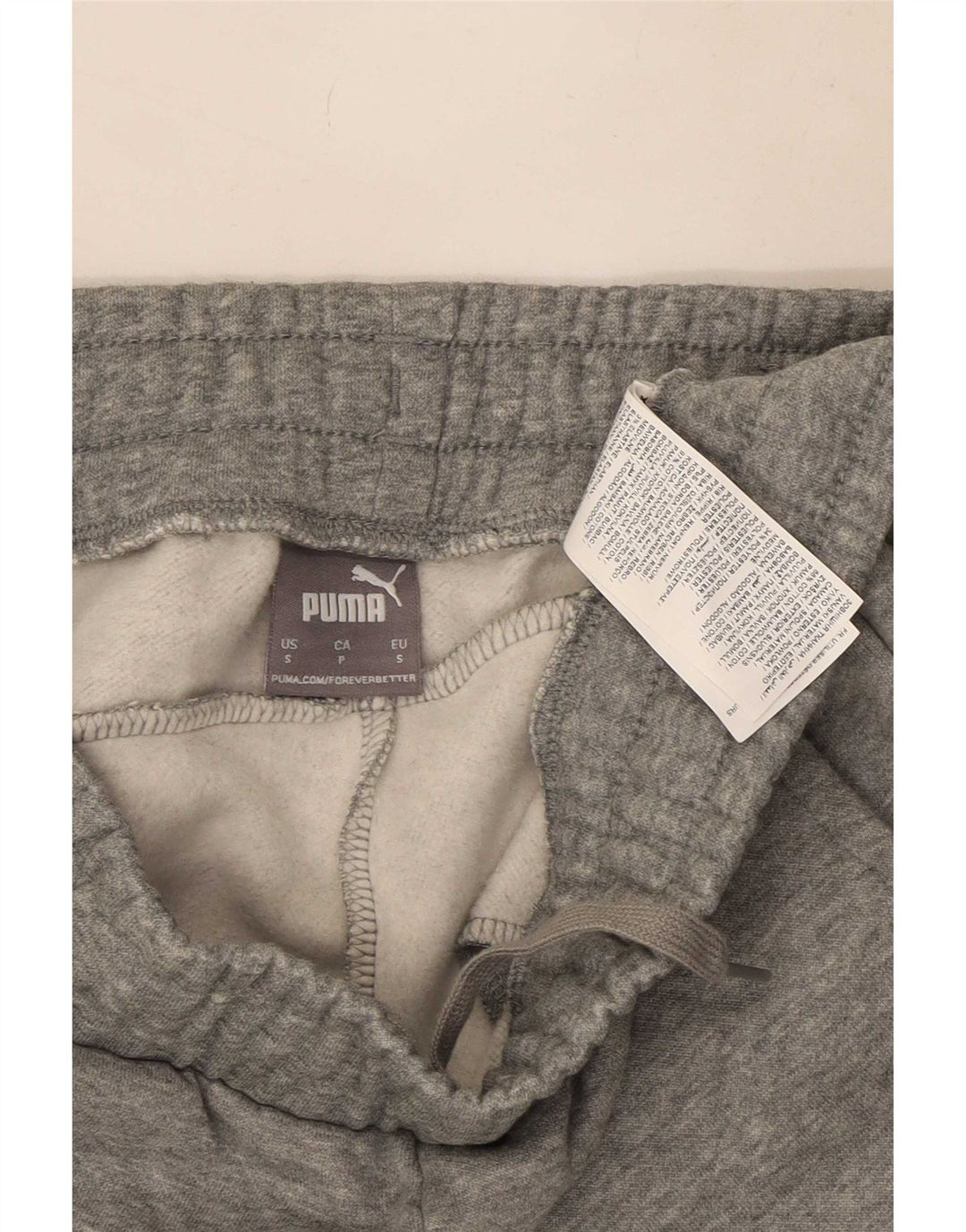 Calça de treino masculina Puma Joggers pequeno algodão cinza