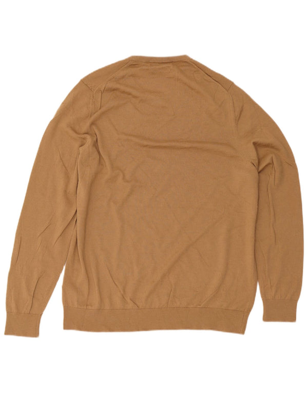 Suéter masculino Marks & Spencer Autograph com gola redonda 2XL bege