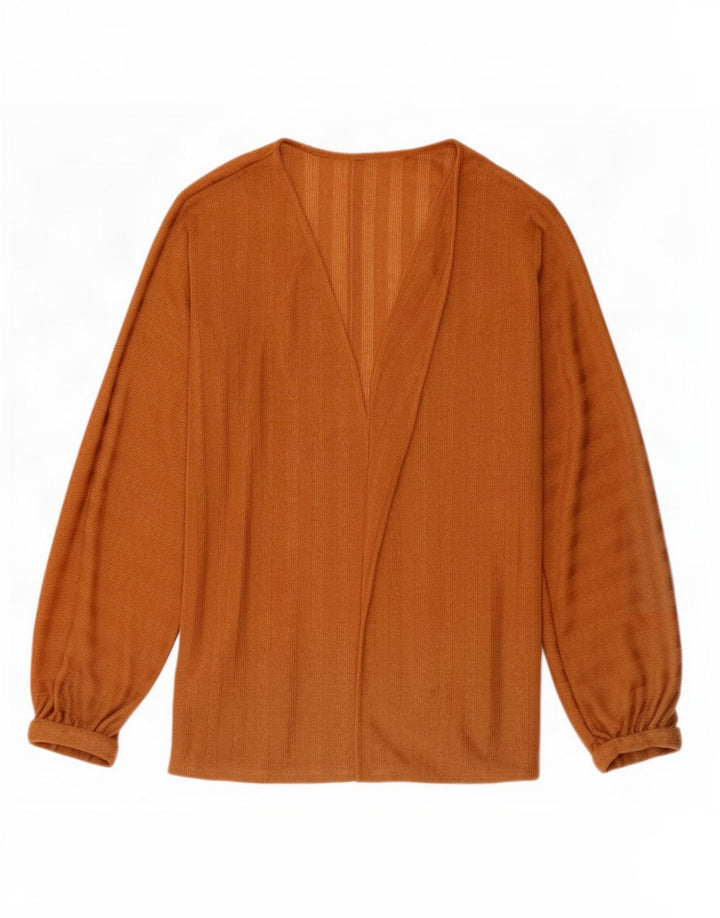 Tris Womens Cardigan Oversized Top UK 10 Pequeno Listrado Marrom