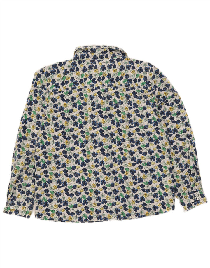 Camisa feminina Orvis Reino Unido 16 grande algodão floral multicolorido