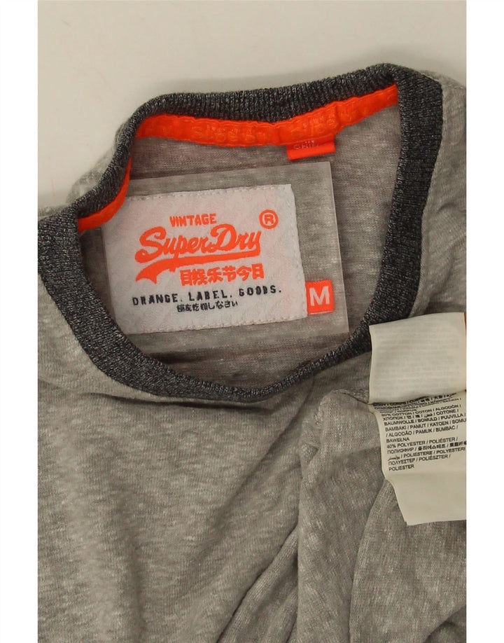 Camiseta masculina Superdry Top cinza médio algodão manchado