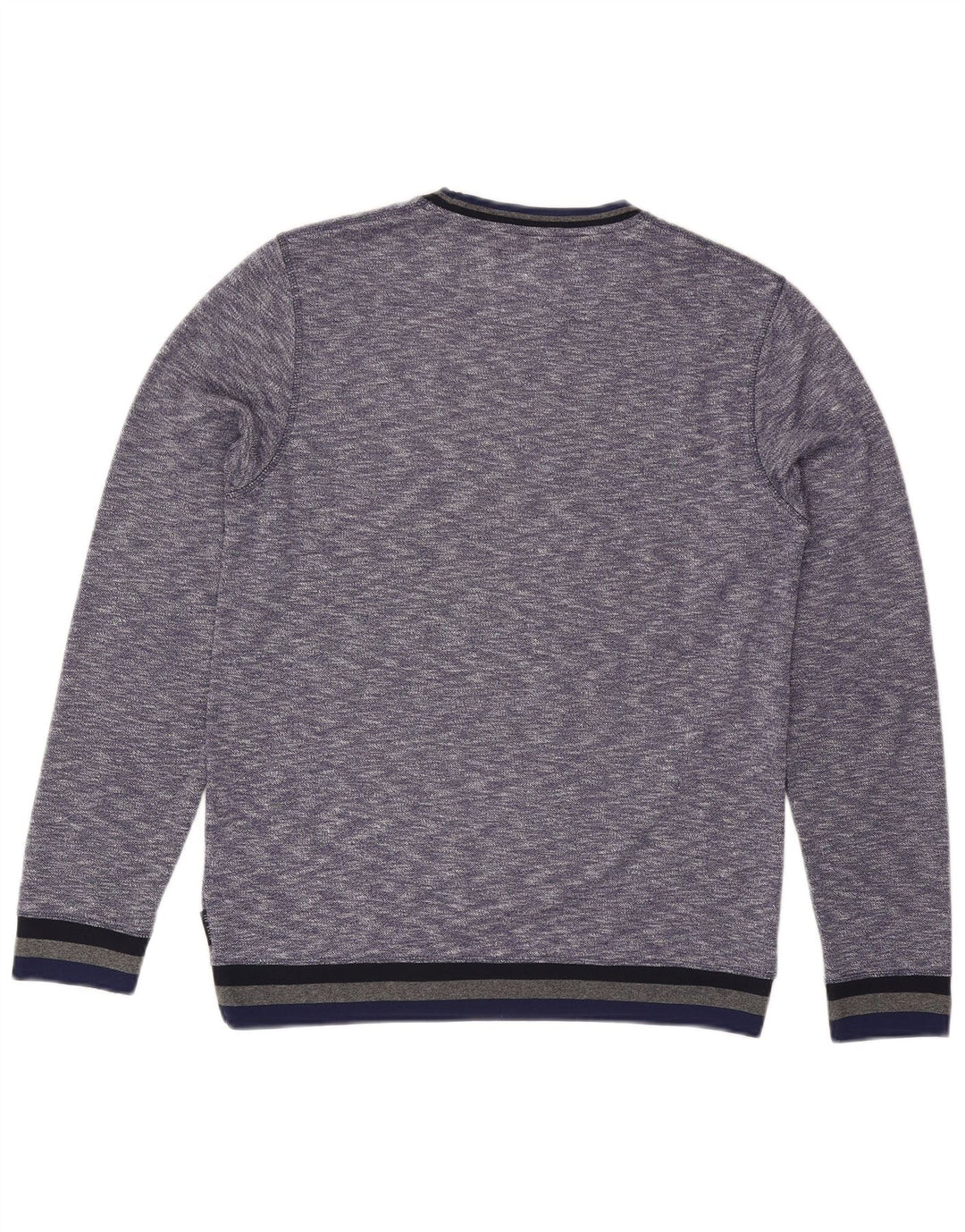 Suéter masculino Ted Baker com gola redonda, tamanho 3, azul médio manchado