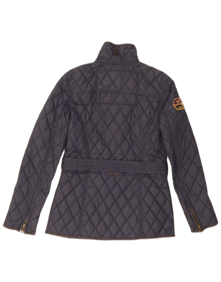 Jaqueta acolchoada feminina Superdry UK 12 médio azul marinho nylon