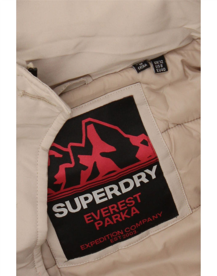 Jaqueta Parka Feminina Superdry com Capuz UK 12 Médio Bege