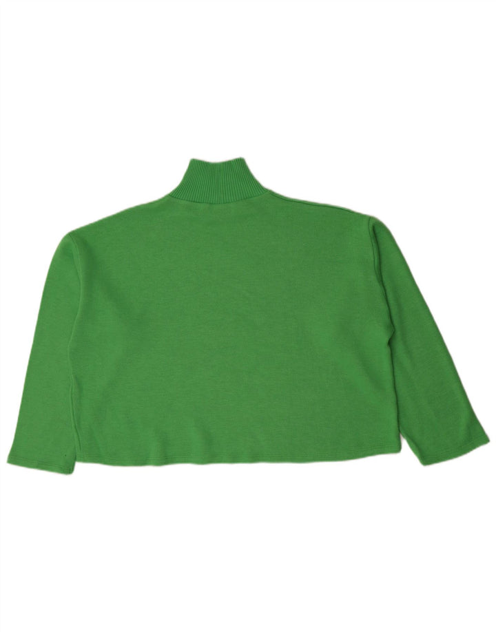 Zara Womens Crop Oversized Top Manga Longa Reino Unido 16 Grande Verde