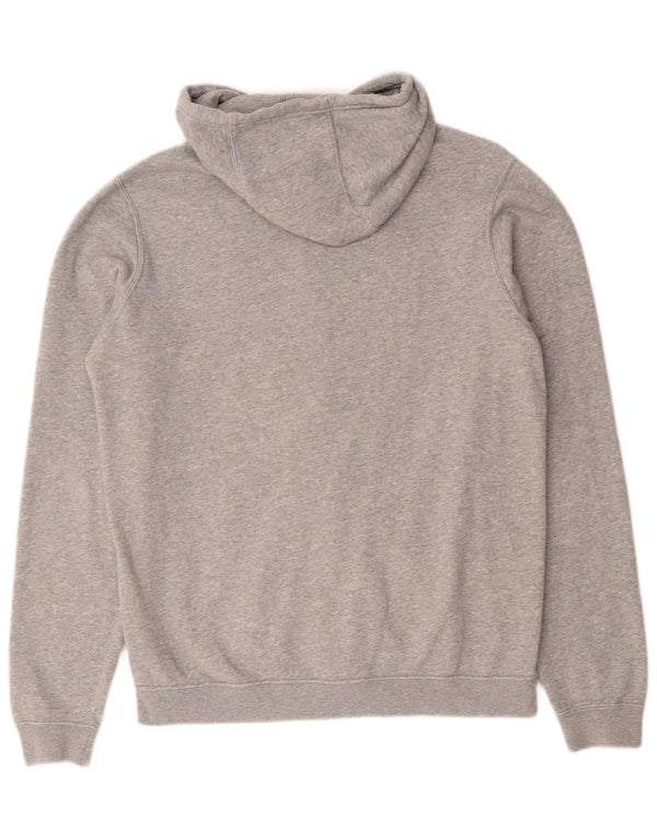 Suéter masculino Nike com capuz e zíper cinza médio algodão manchado