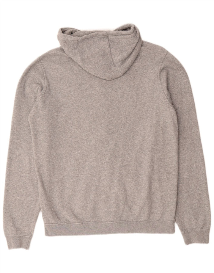 Suéter masculino Nike com capuz e zíper cinza médio algodão manchado
