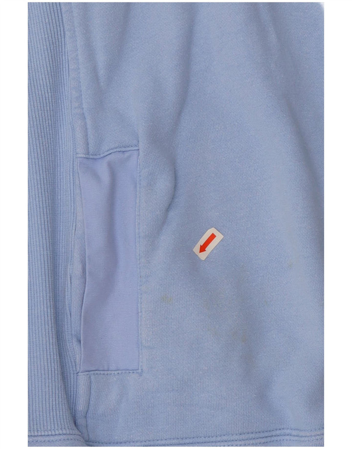 Suéter feminino Joules com gola redonda e botão UK 12 algodão azul médio
