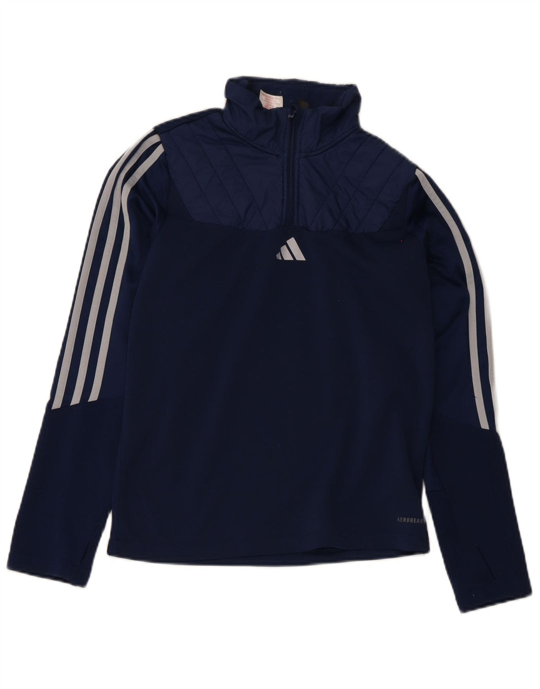 Adidas Meninos Aeroready Zip Neck Pullover Treino Top 13-14 Anos Azul Marinho