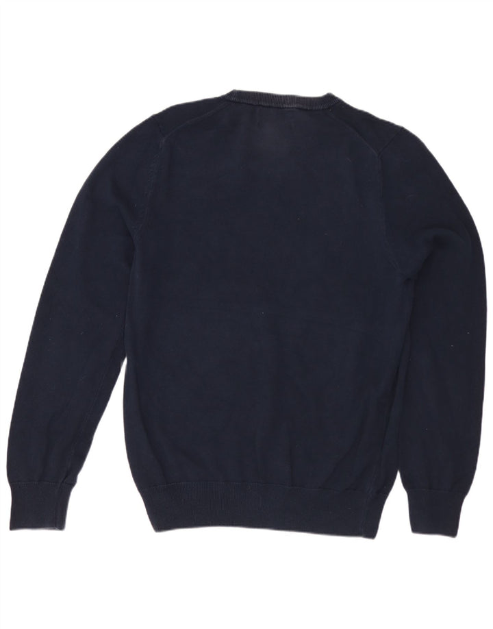 Suéter feminino Marks & Spencer com gola redonda Reino Unido 10 pequeno azul marinho