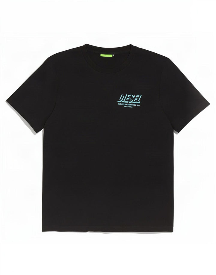 Camiseta masculina diesel diesel top médio algodão preto