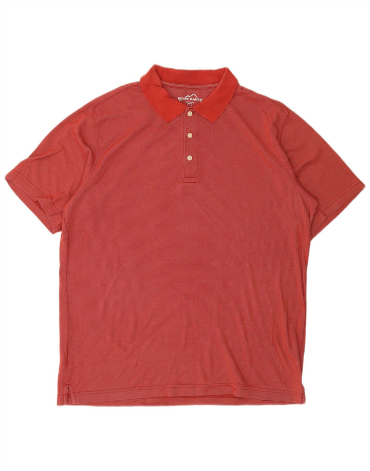 Camisa polo masculina EDDIE BAUER grande algodão vermelho