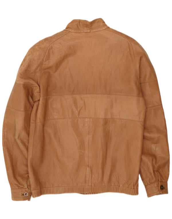 Jaqueta de couro masculina vintage UK 38 bege médio