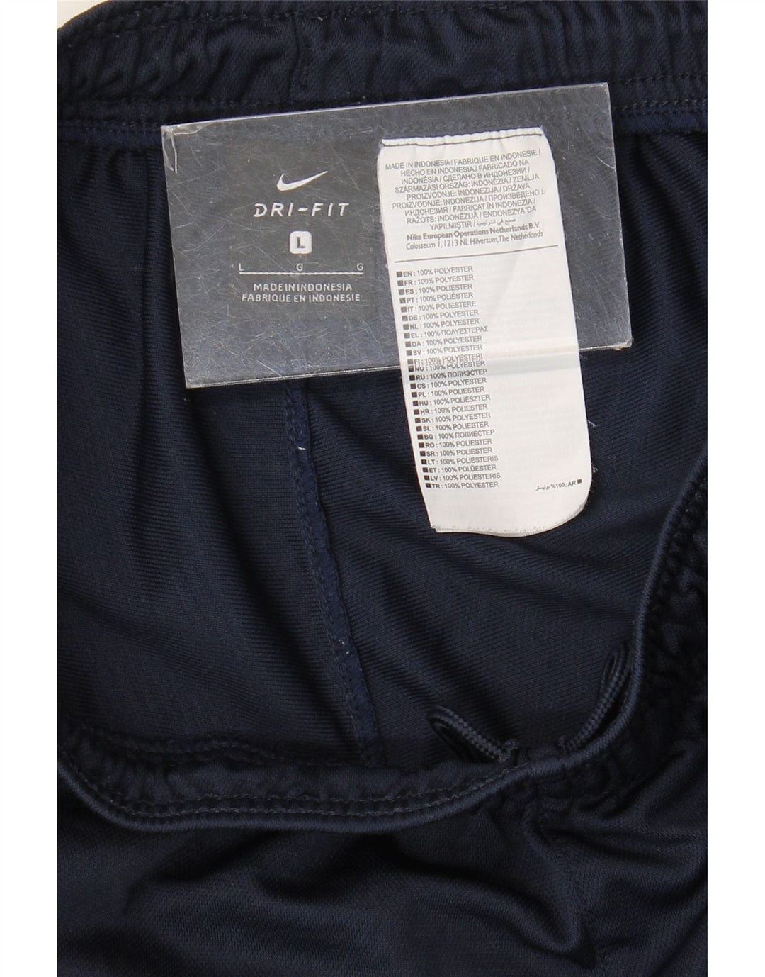 Calça de treino masculina Nike Dri Fit grande poliéster azul marinho