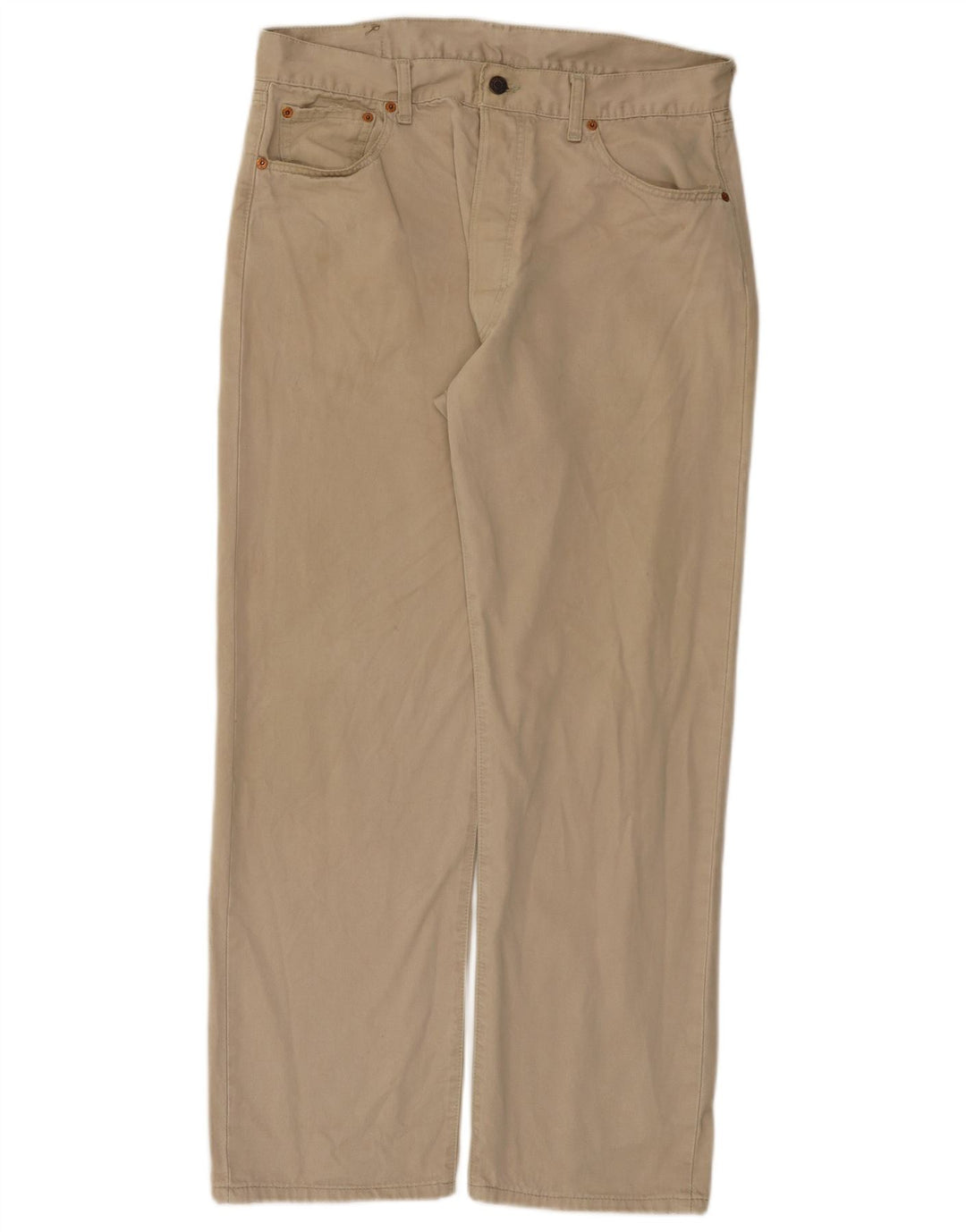 Levi's Masculino 551 Straight Jeans W36 L30 Algodão Bege