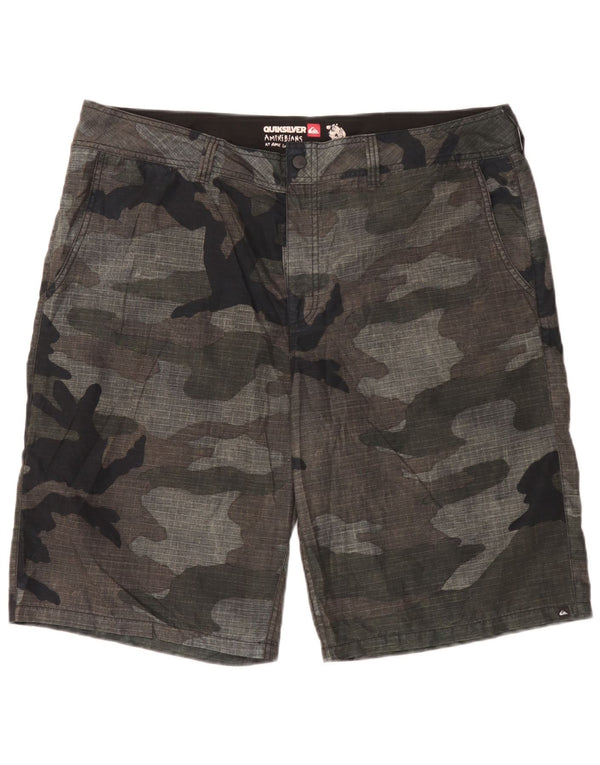 Quiksilver Mens Chino Shorts W40 XL Khaki Camuflagem Poliéster