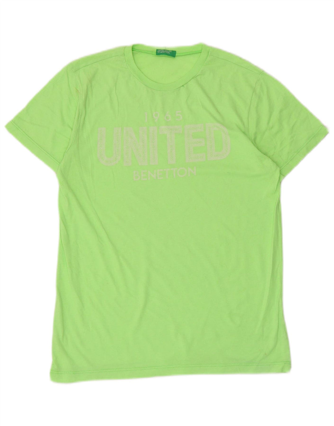Camiseta feminina gráfica Benetton UK 12 verde médio