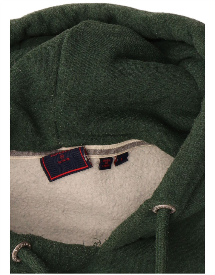 Suéter com capuz masculino Superdry grande algodão verde