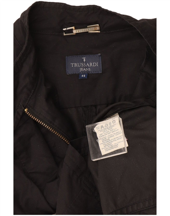 Jaqueta bomber feminina Trussardi Jeans IT 46 grande algodão preto