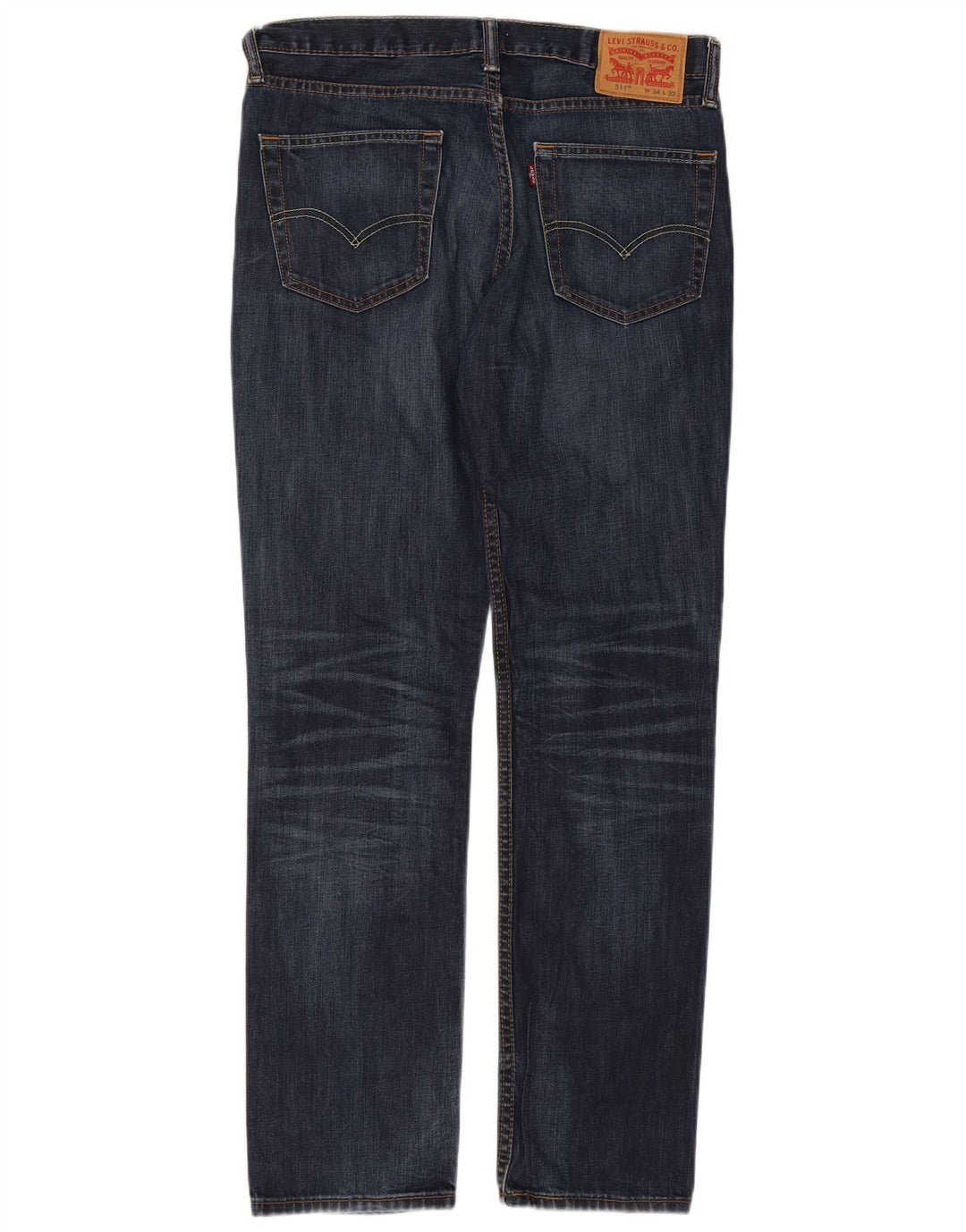 Levi's Masculino 511 Slim Jeans W34 L32 Azul Marinho Algodão