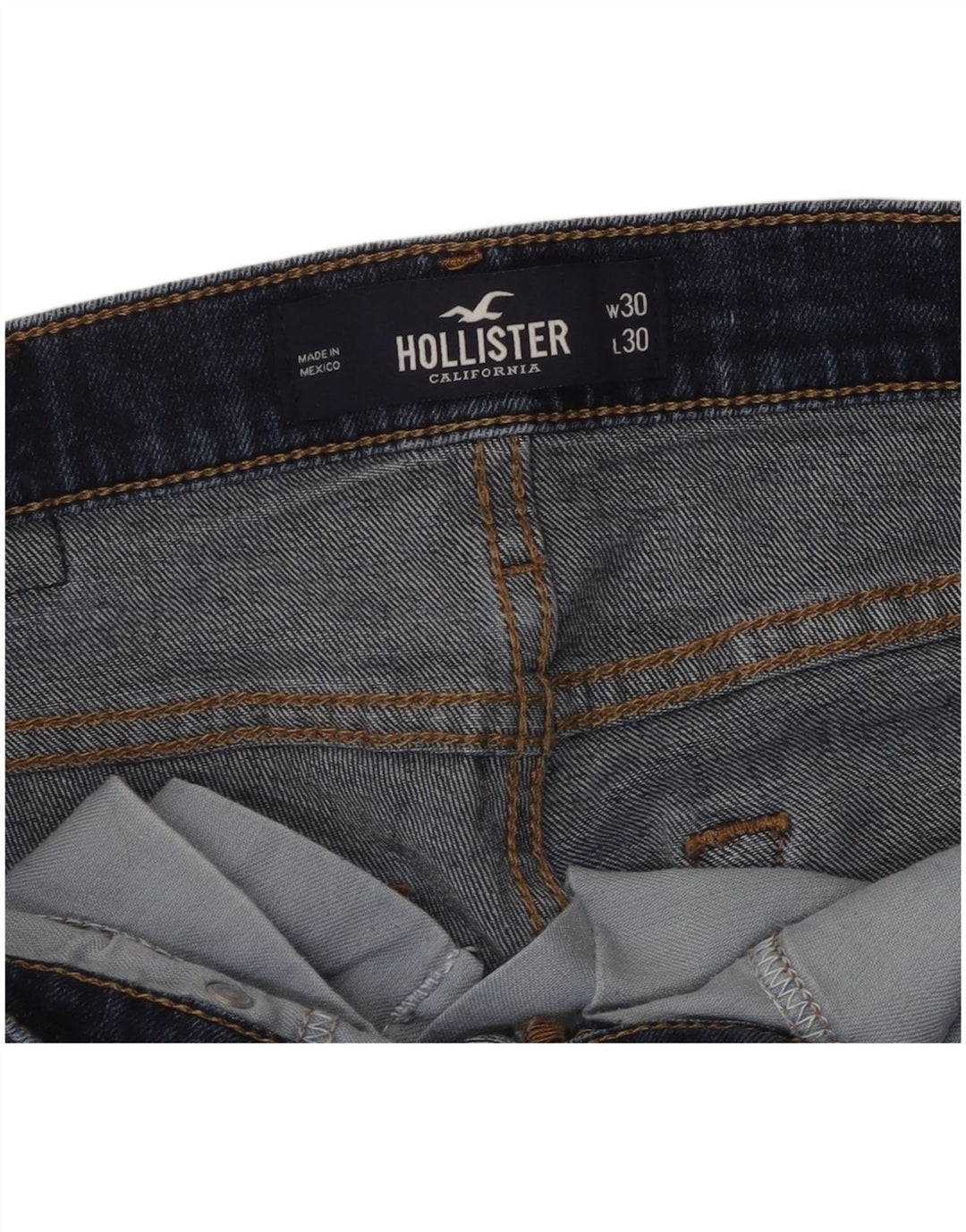 Hollister Mens Slim Straight Jeans W30 L30 Azul