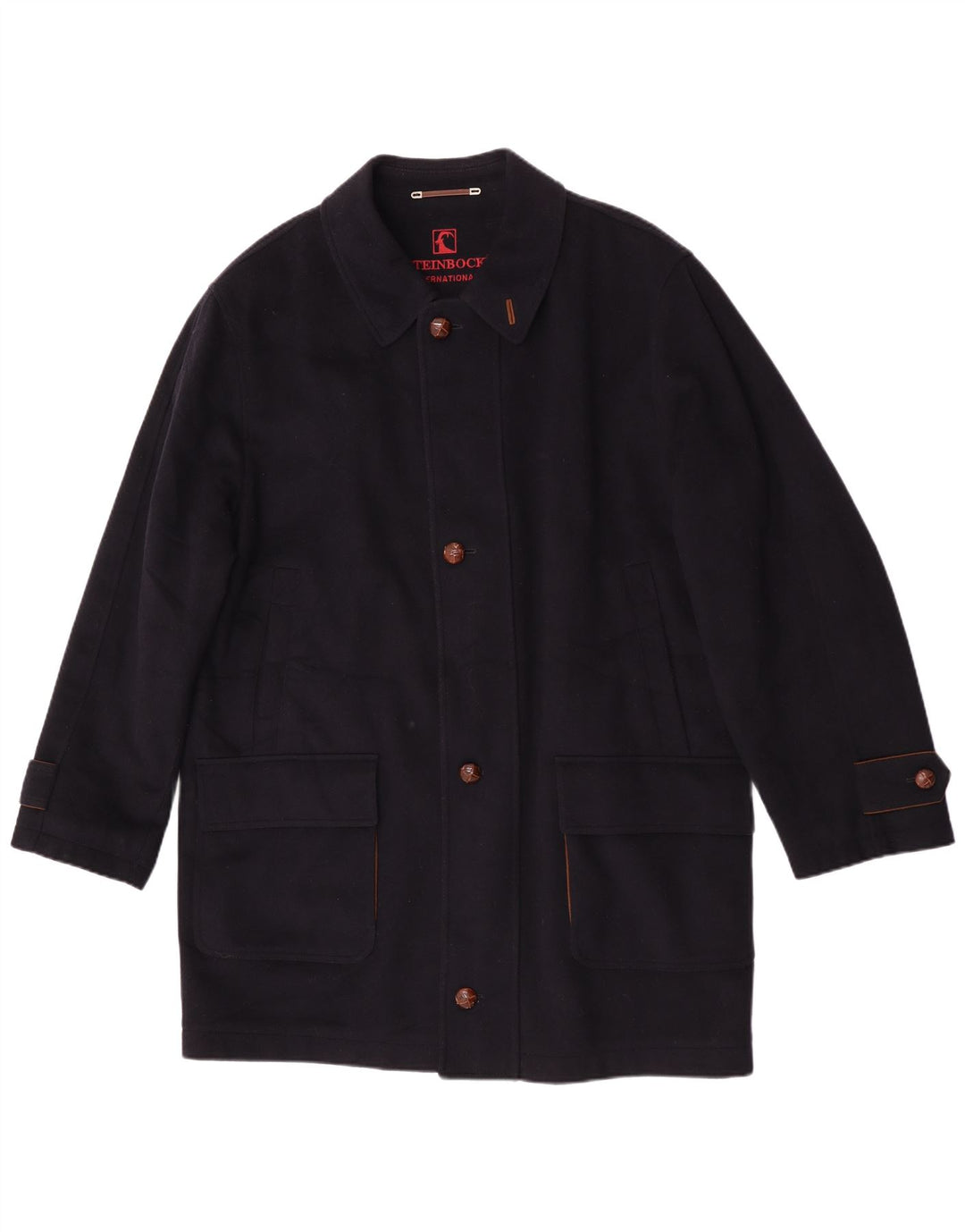 Sobretudo masculino Steinbock UK 40 grande lã azul marinho