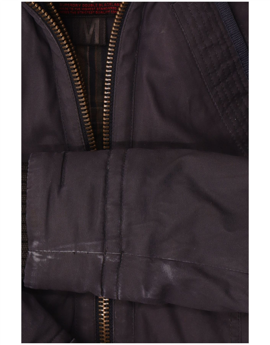 Jaqueta corta-vento feminina Superdry com capuz Reino Unido 14 algodão azul marinho médio