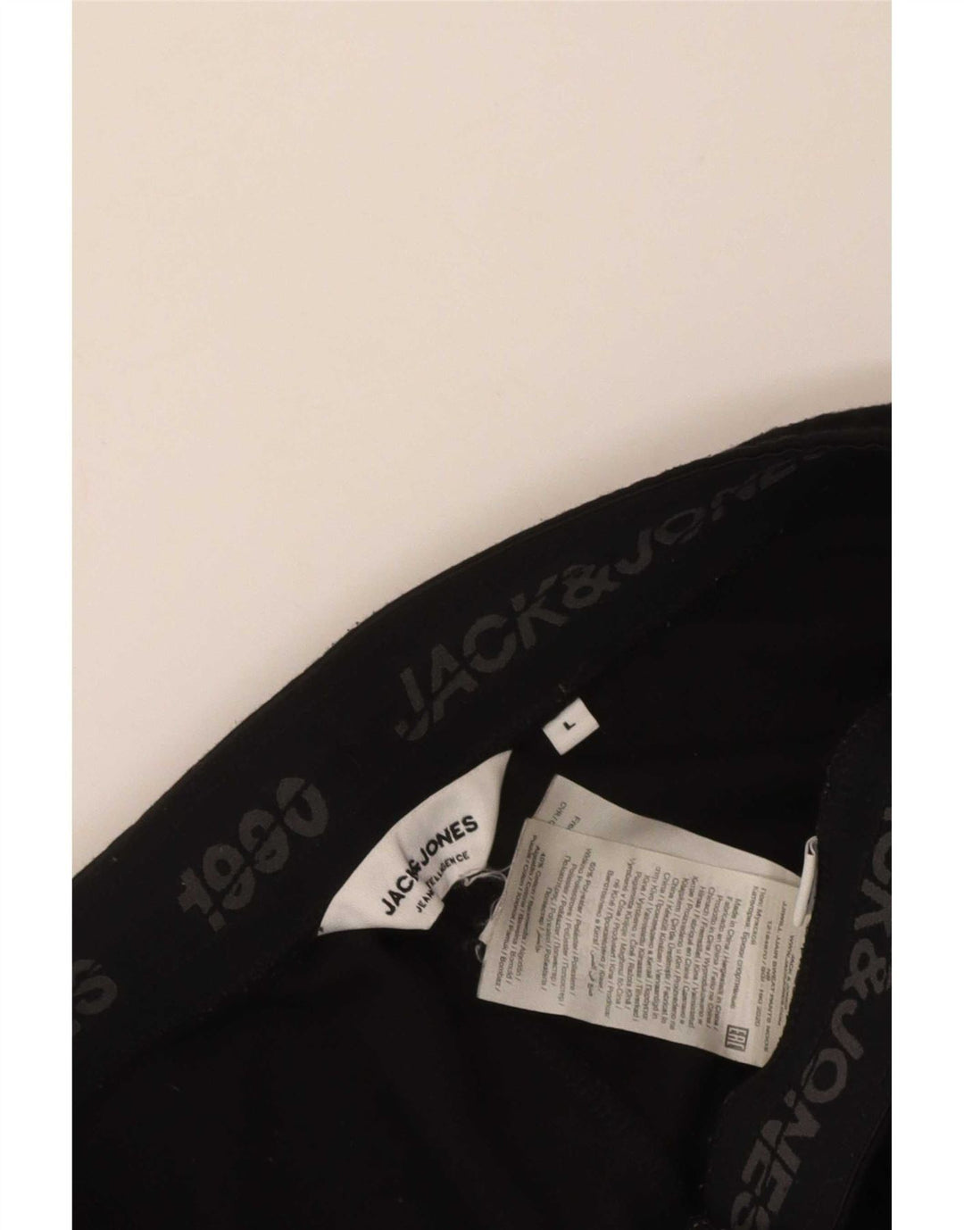 Calça de treino masculina Jack & Jones Joggers grande poliéster preto