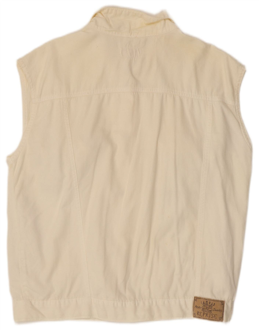 Colete jeans feminino Reprise UK 16 grande branco