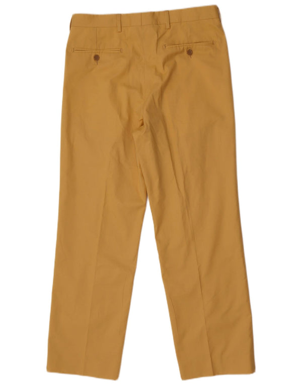 Calça Chino Reta Masculina Vintage IT 48 Médio W32 L30 Algodão Amarelo