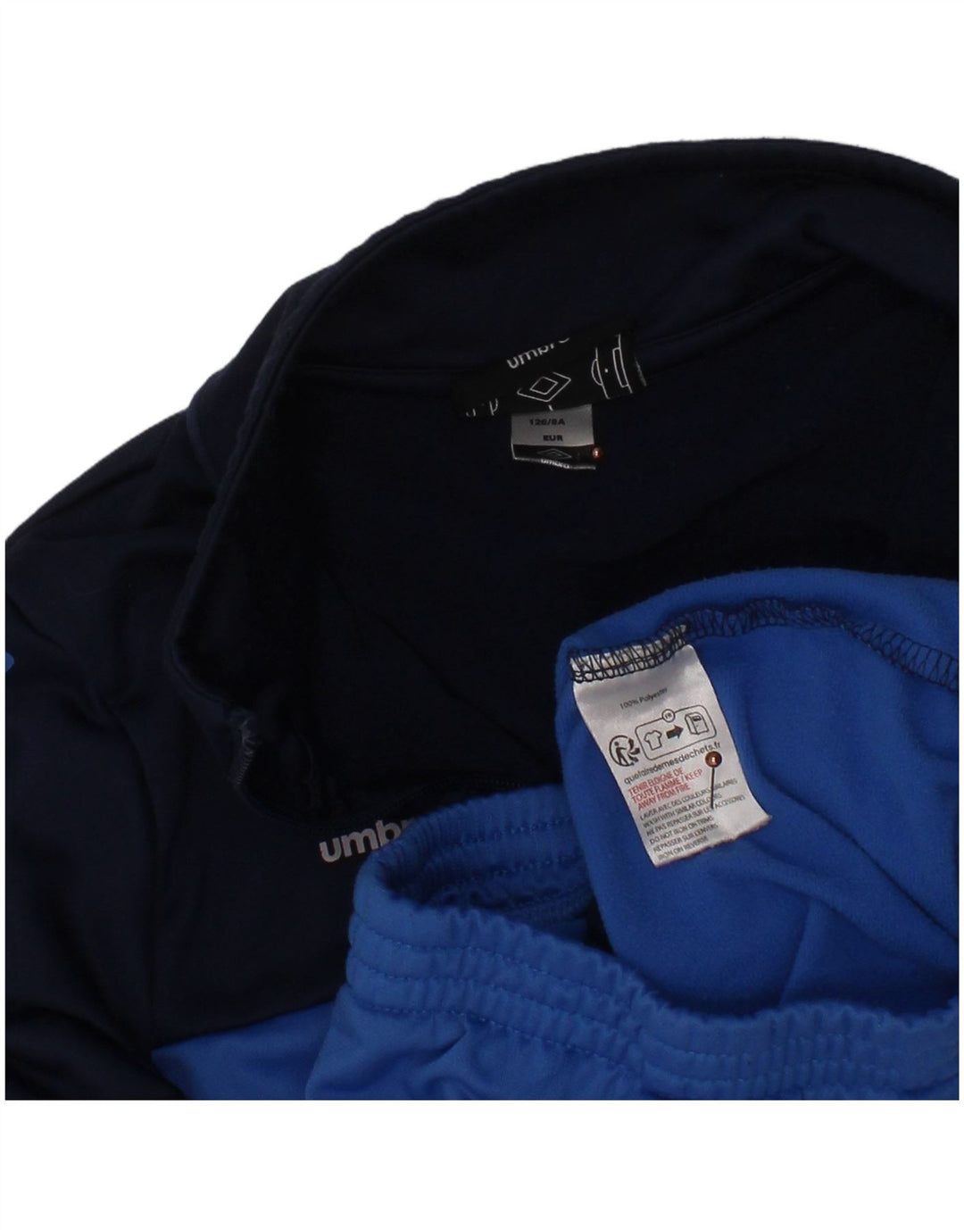 Jaqueta de agasalho gráfico UMBRO Boys 7-8 anos azul marinho bloco colorido