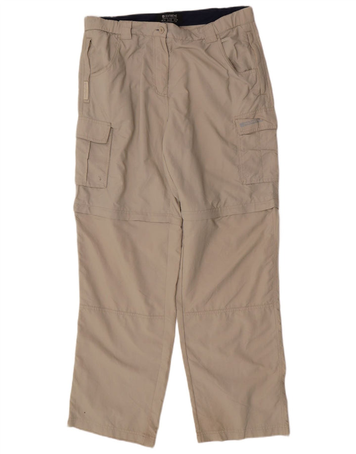 Calça cargo feminina reta Mountain Warehouse UK 14 grande W32 L31 bege