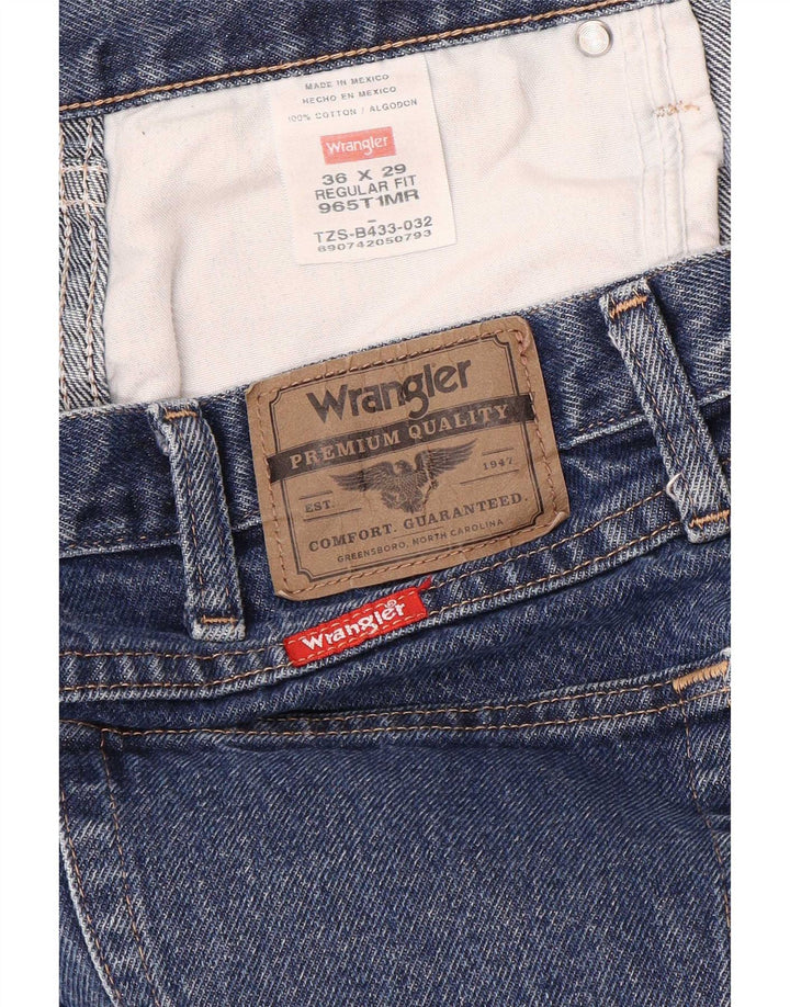 Wrangler masculino regular fit jeans reto W36 L29 algodão azul