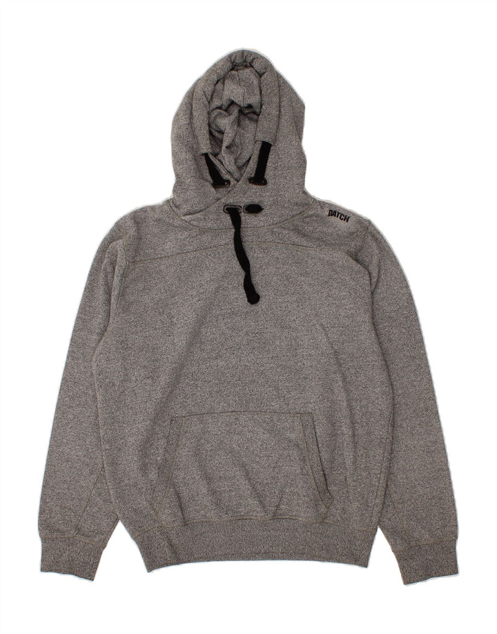 DATCH Womens Couture Hoodie Jumper UK 18 XL Grey Flecked Cotton Vintage Datch and Second-Hand Datch from Messina Hembry 